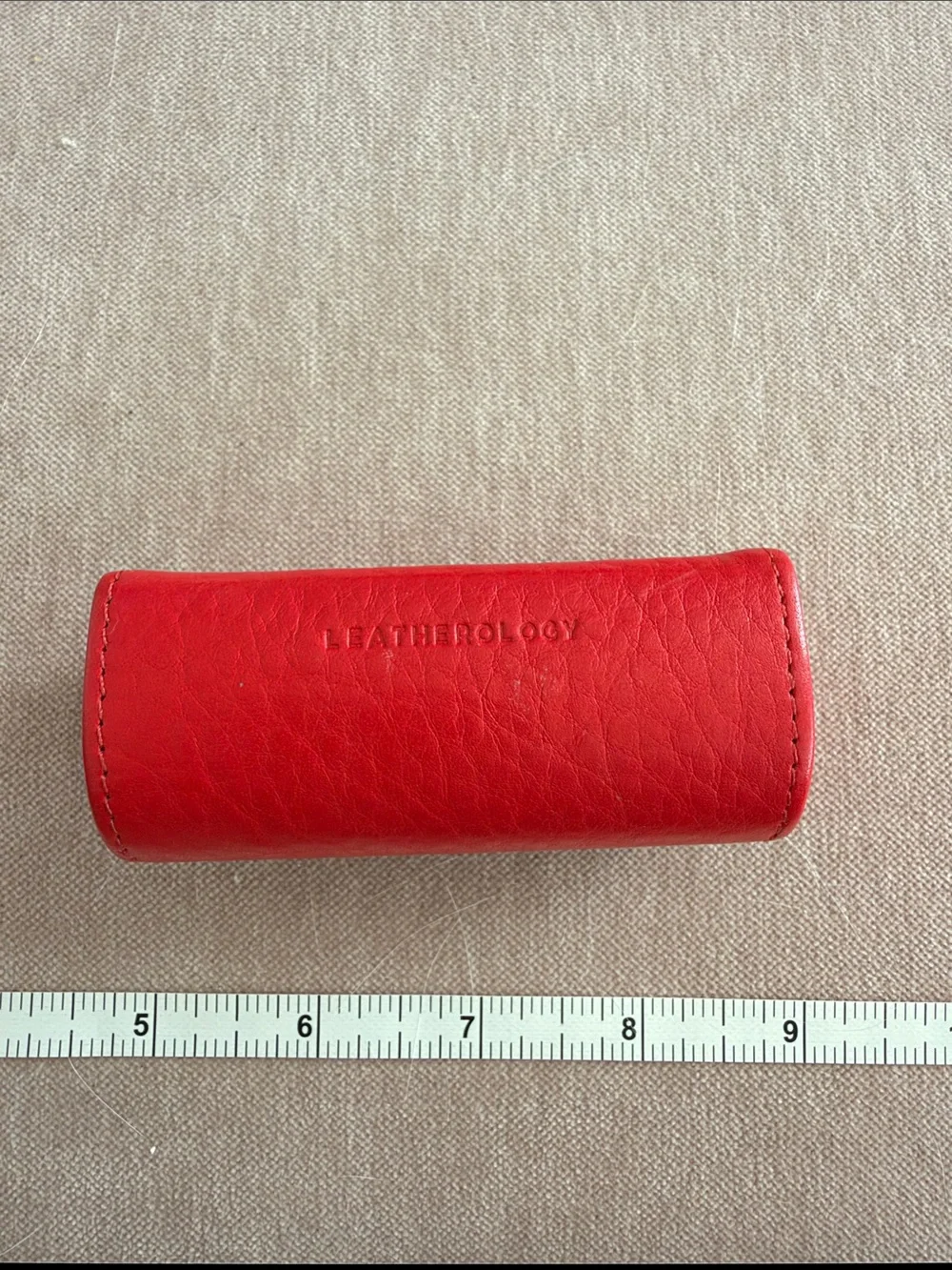 Red Leather lipstick case